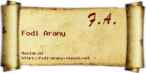 Fodi Arany névjegykártya